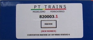 PT TRAINS #820003.1 HO 20 ' CONTAINER MAERSK #MRKU 858582 6 - Picture 1 of 9