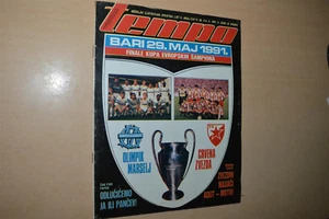EUROPAPOKALFINALE 1991 Programm FC ROTER STERN Belgrad vs OLYMPIQUE DE MARSEILLE - Bild 1 von 12