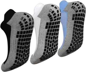 Men Non Slip Anti-Skid Socks 3 Pairs Tile Wood Floors Sticky Grips Ankle Socks - Picture 1 of 1