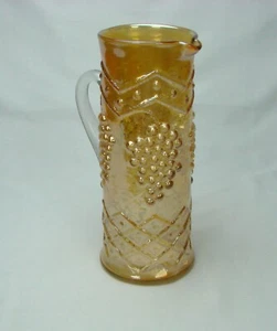 Antique (c.1915) Fenton Marigold Iridized (carnival) Grape & Lattice Pitcher - Picture 1 of 7