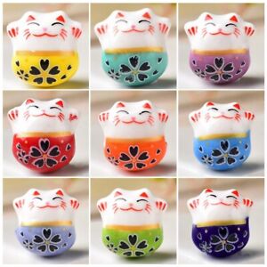 5pcs 14mm Fortune Claws Cat Loose Ceramic Porcelain Beads for Jewelry Making