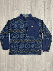 Columbia Fleece Sweater Men’s XL Half Zip Canyon Blue/Navy Aztec Navajo Outdoor - Picture 1 of 13