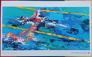 1976 USA Olympics Poster (14" x 23") Burger King Promo LeRoy Neiman - Swimmers - Picture 1 of 3