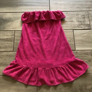 Victoria's Secret French Terry Pink Ruffle Dress Swim, Beach, Cover Up Small EC