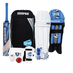 Economy Right Hand Cricket Set Without Hamlet Bat Ball Leather With Backpack - Picture 1 of 8