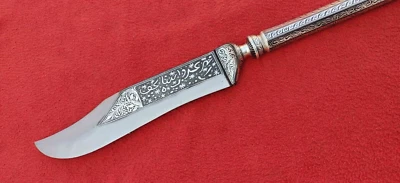 Faca de elefante Mughal indo-persa prata Koftgiri Goad (ankus) século XVIII - Imagem 1 de 4