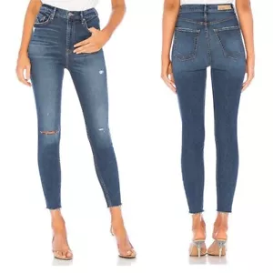 GRLFRND Kendall distressed raw hem dark wash high rise Jeans Gr. 31 - Bild 1 von 10