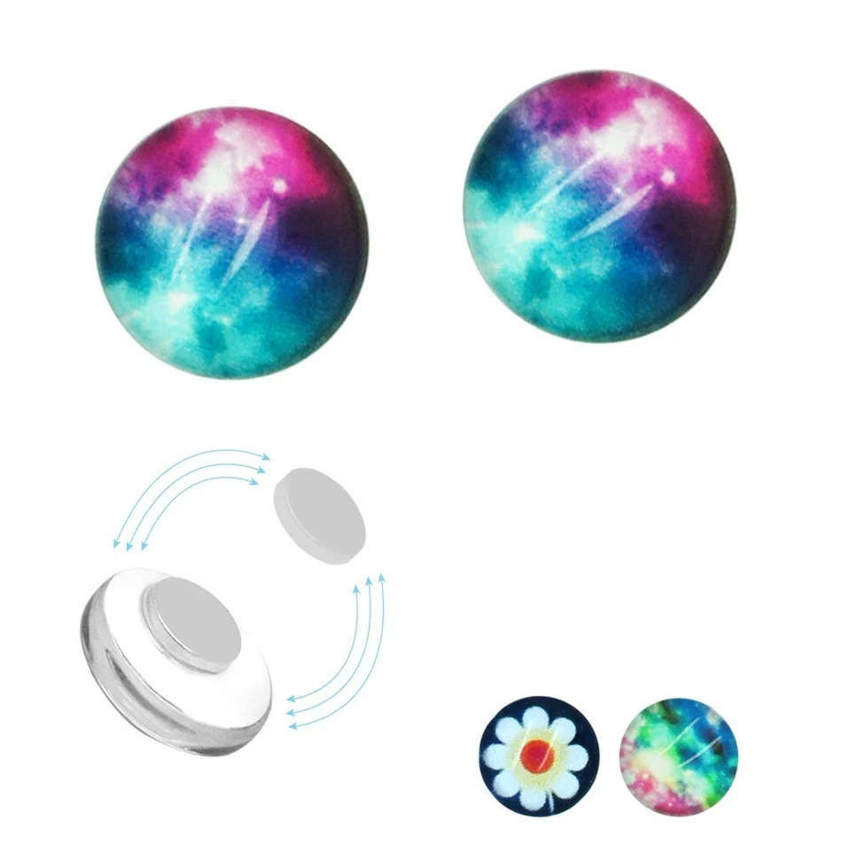 Magnet Fake Plug Expander Fakeplugs Ohrringe magnetisch Galaxy ohne Ohrloch - Bild 1 von 1