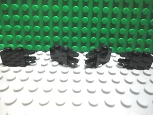 Lego 4 Black 1x2 hinge brick 2 locking horizontal fingers on end NEW - Picture 1 of 1