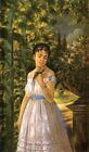 Oil painting Edward-Lamson-Henry-Young-Girl-with-a-Parrot in landscape canvas