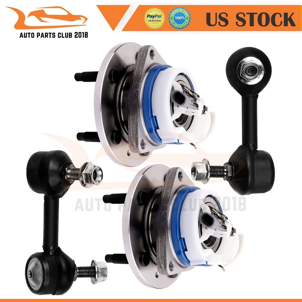 4pc Wheel Bearing & Hub Sway Bar Links For 2003 2004 2005 2006 2007 Cadillac CTS - Image 1 of 4