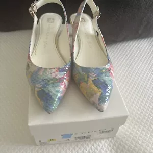 Anne Klein Flex Expert Snakeskin Leather Slingback Kitten Heels Size 8M NIB - Picture 1 of 4