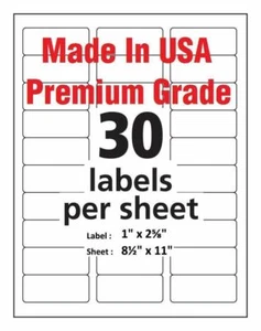 Premium Shipping Address Mailing Label 1" x 2 5/8" 30/sheet Water Marking on Bac - Picture 1 of 1