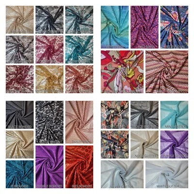 Floral Bridal Stretch Lace Polyester Fabric Dress Craft Costume Material 58" - Image 1 of 4