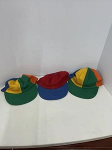 1952 Colorful 6 Panel Fitted Baseball Cap Rare Cotton-Hamlin Hardwood Lot Of 3 - Picture 1 of 12