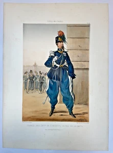 MILITÄRISCHE TYPEN FRANKREICH 1863 DRANER ORIGINAL LITHOGRAPHIE - Bild 1 von 4