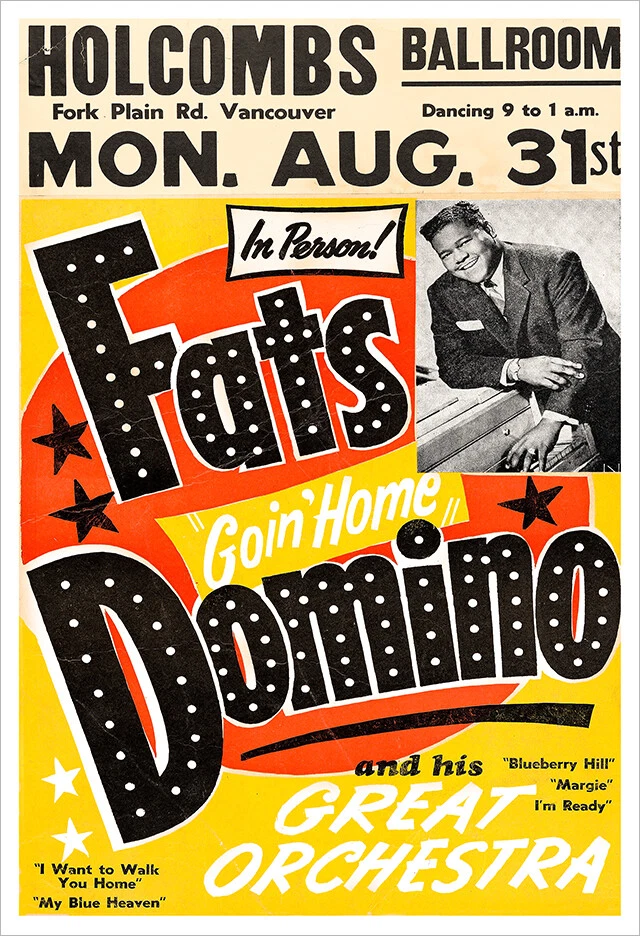Fats Domino 1959 concert poster print - Image 1 of 1