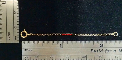 Cable 14k 1.2mm Oro Amarillo 4.5mm Cierre Anillo Resorte 2.25" Extensor de Cadena de Seguridad Foto 1 de 4