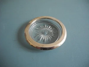 alter Untersetzer Flasche Metall versilbert Tisch Vintage Coaster Wine Bottle - Bild 1 von 5