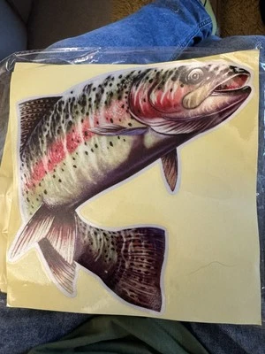 RAINBOW TROUT HI-DEFINITION STICKER  DECAL TACKLE BOX LAPTOP FLY FISHING 20 X 19 - Image 1 of 4