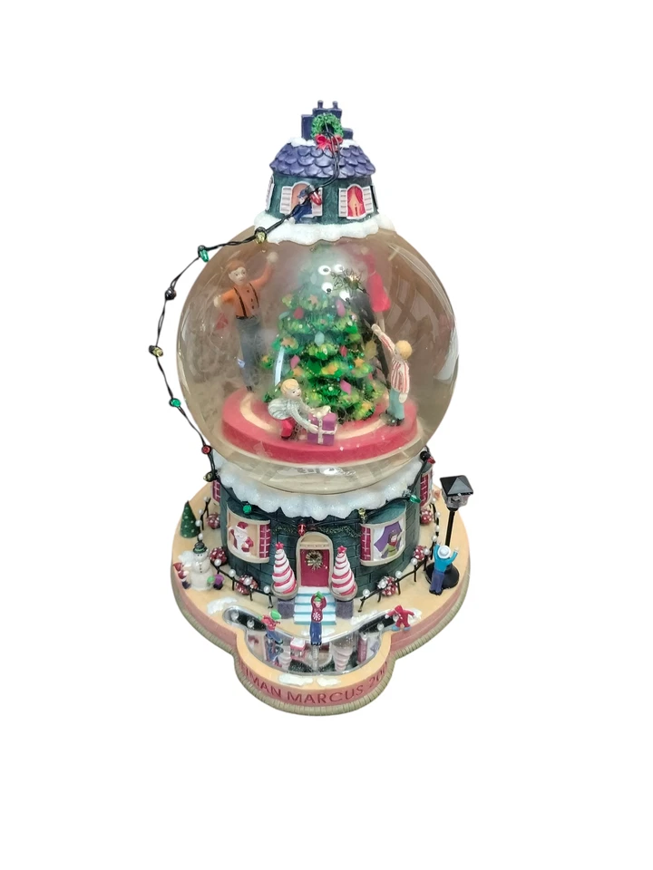 Vintage Neiman Marcus Department 56 Christmas Waterglobe 2002 Lighted Animated - Image 1 of 4