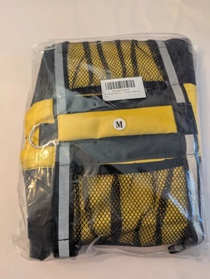 Dog Medium Yellow Life Preserver Reflective Rescue Handle New - Image 1 of 4