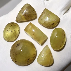 Calma de joyero ~ 7 piezas piedras preciosas cabujón prehnita australiana natural 19 mm-26 mm - Imagen 1 de 11