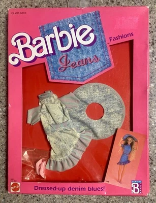 Muñeca Barbie Moda 1988 Jean Fashions Vestida Denim Azul #1688 Nueva Foto 1 de 2
