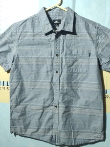 O'Neill - Men's Seafaring Stripe Standard Fit Shirt - Size Medium - Gray - Picture 1 of 12