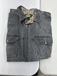 VTG Cabela's Roughneck Canvas Flannel Lined Button Up Shirt Jacket XL Shacket - Picture 1 of 19