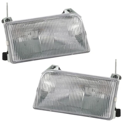 Driver and Passenger Side Headlights For Ford F-150 1992-1997 Halogen w/ Bulb/s - Image 1 of 4