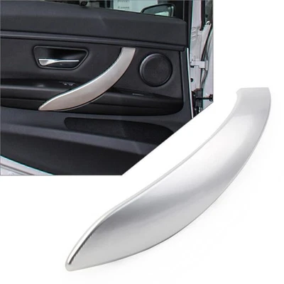 1PC Left Inner Door Handle Panel Cover Trim Fit BMW 3 4 Series 3GT Silver Car - Image 1 of 4