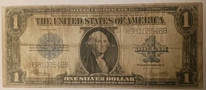 1923 US Horse Blanket $1 Lage Size Blue Seal Note - Picture 1 of 4