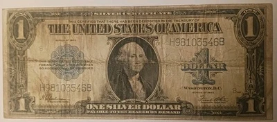 1923 US Horse Blanket $1 Lage Size Blue Seal Note - Image 1 of 4