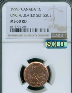 1999 P TEST CANADA CENT NGC MS68 RD PQ MAC SOLO FINEST GRADED & SPOTLESS . - Picture 1 of 4