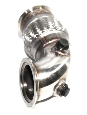 US Stock Staleness Steel 3" V-Band Turbo Elbow Pipe 90 Degree W/ Flexpipe - Image 1 of 4