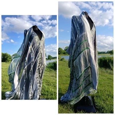 NEW RARE BESPOKE INDIAN PURE SILK CHIFFON BACKLESS SUMMER DRESS LINED ONE SIZE - Image 1 of 4