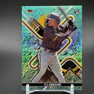 2022 Topps Finest CJ Abrams Aqua #'d /175 Shimmer Refractor RC #39 - Nationals - Picture 1 of 3