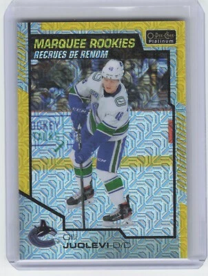 2020-21 O-Pee-Chee Platinum Olli Juolevi #189 Marquee Rookies Yellow Traxx /249 - Image 1 of 2
