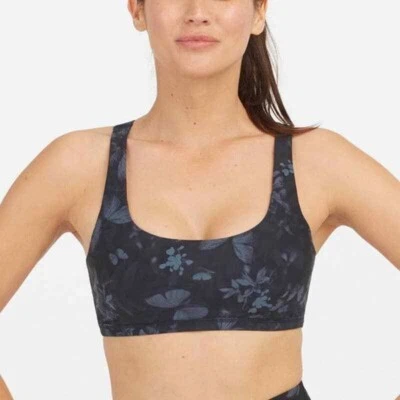 SPANX Low Impact Sports Bra Size Medium Midnight Garden Floral 50198R - Image 1 of 4