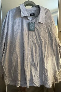 NEW 100% Cotton Mens Pin Striped Button Down Shirt 4X $54 - Picture 1 of 3