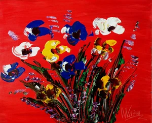 BLUMEN FÜR DICH Original Ölgemälde auf Leinwand IMPRESSIONIST IGERTHEE - Bild 1 von 1