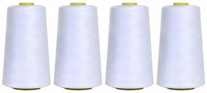 HILO DE COSER BLANCO 120s POLIÉSTER HILADO, OVERLOCKING, 5000 YARDAS, X4 CONOS - Imagen 1 de 1