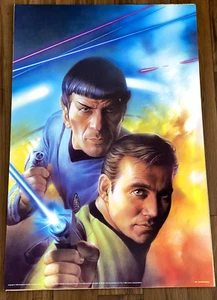 Star Trek Tsuneo Sanda Captain Kirk + Spock Limited Ed Poster 1999 - Picture 1 of 4