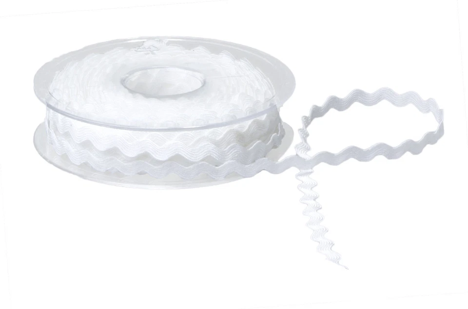 THE FABRIC CLUB 5mm Ric Rac Ribbon Braid Trimming Ricrac Metre DIY Sewing Trim White