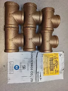 6 PK - MERIT BRASS XNL106-20 STRAIGHT PIPE FITTING TEE, BRASS 1 1/4" NEW - Picture 1 of 4