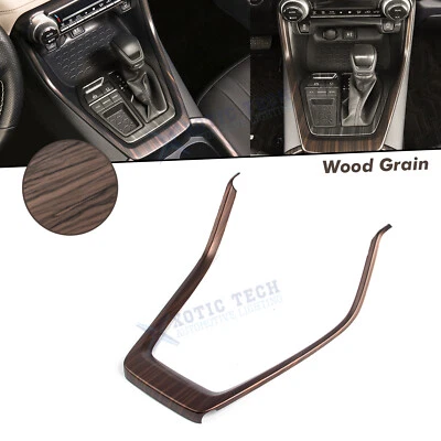 Console central padrão de madeira câmbio de marchas acabamento de capa de mídia para Toyota RAV4 2019-25 - Imagem 1 de 4