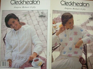 Cleckheaton Knitting Patterns - FOUR DESIGNS - 75-100cm Bust in Mohair 8Ply - VG - Picture 1 of 2