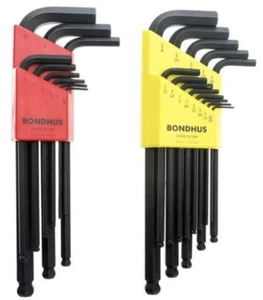 BONDHUS 22pce METRIC & A/F LONG ARM BALL END HEX ALLEN KEY SET – MADE IN USA - Picture 1 of 1
