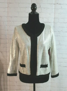 NWT Xhilaration Junior's/Girl's Silver Foil Sweater Jacket / Shrug Sz XL - Picture 1 of 7